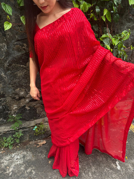 Mixed Fabric Saree