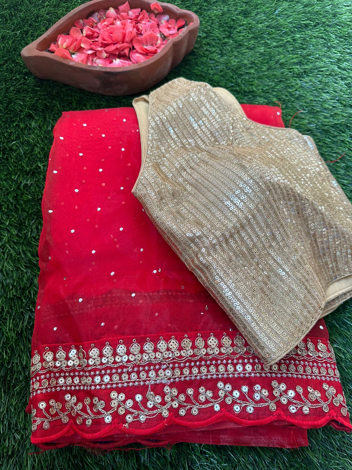 Mixed fabric Saree